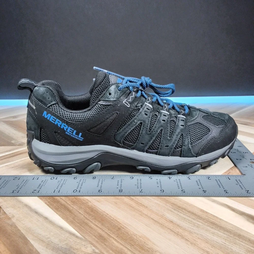 Merrell Low Top Men's 11.5 Lace-up Hiking Shoes Accentor 3 Black Suede J135471
